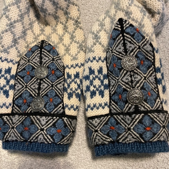 Dale of Norway Vintage Fair Isles Wool Blue & Cream Cardigan SZ S - Picture 8 of 10